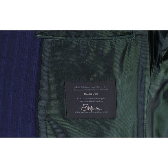 Pal Zileri Current Royal Blue Striped Super 150's Wool 2-Btn Blazer Jacket 40R - Picture 9 of 10